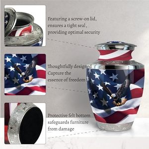Urna Funeraria de Aluminio de Calidad Superior para Adultos, Porta Cenizas Conmemorativo, Diseñada con Detalles Decorativos Elegantes y Duraderos - Product Image 5