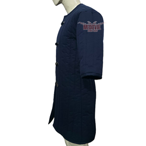 เสื้อกัมเบสันสีน้ำเงินสำหรับผู้ชาย งานแฮนด์เมดคุณภาพสูงสไตล์ยุคกลาง แขนยาวครึ่งแขน พร้อมสายหนัง บุผ้าฝ้าย เหมาะสำหรับงานปาร์ตี้ฮาโลวีน - Product Image 2