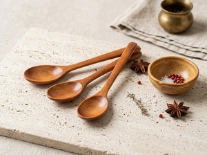 Handmade Wooden Condiment <b>Spoon</b>, Natural Wood Salt <b>Spoon</b>, Eco-friendly Spice <b>Spoon</b> - Product Image 5