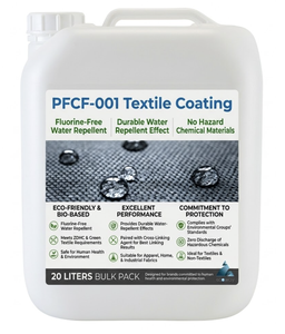 Revêtement textile PU/Acrylate PFCF-001 durable et écologique avec agent hydrofuge pour l'imperméabilisation des tissus à base de bio-sourcines - Product Image 1