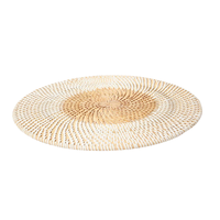 Nouveau Set de Table Rond en Rotin Fait Main pour Hôtesse Airbnb – Dessous de Plat Tressé Naturel pour Décoration de Maison d'Hôtes
