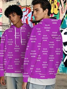 Customized Photo/Logo Men's Fleece Pullover Hoodie Full-Body Printed Cartoon Pattern Eco-Friendly Multi-Color Options Soft - Product Image 5