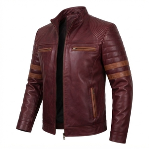 Blazer en cuir de vache véritable pour homme, coupe ajustée, formel, coupe-vent, imperméable, hiver, travail, personnalisé, OEM, vente en gros - Product Image 2
