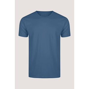 เสื้อยืดคอกลมแขนสั้นผู้ชาย สีน้ำเงิน ทรงปกติ ผ้าคอตตอนเจอร์ซีย์ สีพื้น มีจำหน่ายแล้วในราคาที่เหมาะสม - Product Image 1