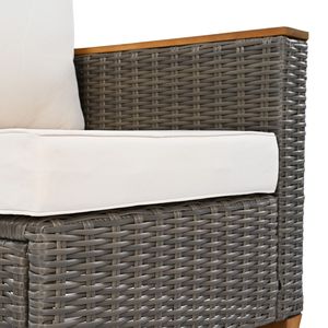 K & K 8 pezzi Set di mobili da esterno da esterno con cuscino spesso in Rattan sedie a dondolo in Acacia tavolo di stoccaggio in vimini da giardino - Product Image 1