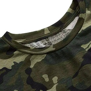เสื้อยืดแขนสั้นลายพรางสำหรับผู้ชาย คอกลม ทรงลำลอง พิมพ์ลาย ระบายอากาศได้ดี ทรงปกติ ผ้าฝ้าย 100% - Product Image 5