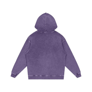 Sweat-shirt à capuche violet surdimensionné pour homme 2026, couleur unie, en molleton bouclette, coupe décontractée, pour l'automne - Product Image 4