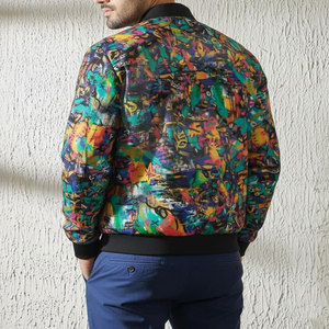 Chaqueta Ligera Estampada, Ropa de Calle Moderna, con Cierre, Resistente al Viento, para Actividades Casuales al Aire Libre - Product Image 2