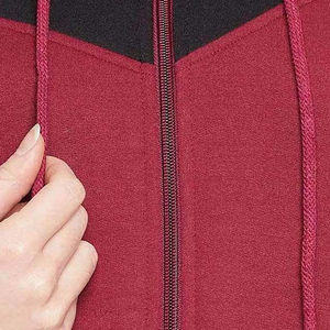 Sudaderas con capucha para mujer, al por mayor, de invierno, estampadas, de punto, transpirables, de secado rápido, forradas, personalizadas, de color liso, 100% algodón, con cremallera frontal - Product Image 5