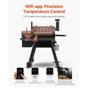 8-in-1 Affumicatore Elettrico da Esterno con Area di Cottura di 575 Pollici Quadrati, Griglia a Pellet con Connessione WiFi-App, Comodo Barbecue 8-in-1 - Product Image 3