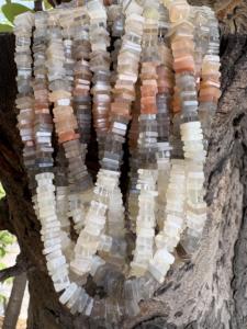 Multi Moonstone Square Beads, Natural <b>Spacer</b> Strand (5-6 mm) - Product Image 2