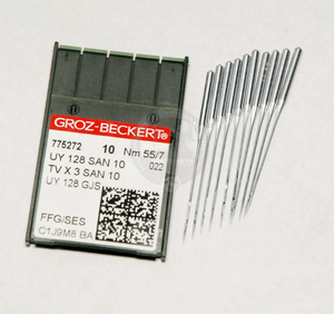 Agujas Originales Groz-Beckert UY 128 10 para Máquina de Coser Industrial y Bordar, UY128 Ultra Finas y Delicadas de Acero Inoxidable - Product Image 1