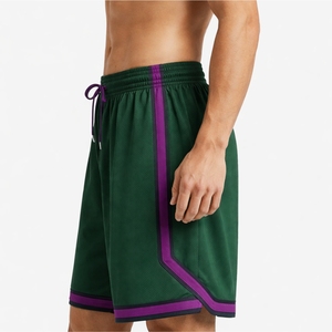 Shorts de basketball pour hommes 100% polyester, maille respirante, séchage rapide, légers, taille haute, pour entraînement sportif, gym, course à pied, taille élastique - Product Image 3