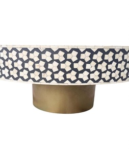Luxury Black <b>Pine</b> MDF Bone Inlay Modern <b>Coffee</b> <b>Table</b> Floor Mount Handmade Eco-Friendly Waterproof Uttar Pradesh F S - Product Image 4