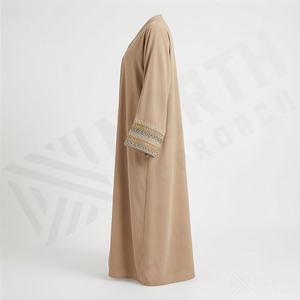 2025 OEM Kimono Outwear Abaya High Stretch Soft Thicker Polyester Fabric Muslim Women V Neck Long Sleeve Party Ramadan Wedding - Product Image 3