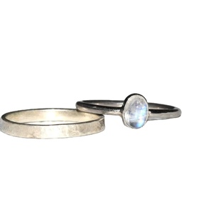 White Rainbow Fancy Rose <b>Gold</b> Plated Classic Wedding & Party <b>Ring</b> <b>Set</b> 925 Silver Handmade Stacking <b>Rings</b> Jewelry Gift for Her - Product Image 1