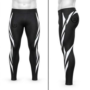 Custom <b>Mens</b> <b>Leggings</b> Workout Compression Pants Breathable Lightweight Fabric Flexible Stretch Design Comfortable Fit Running - Product Image 5