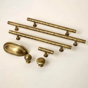 Modern Solid Brass Door Handles Knobs Square Shape Eco-Friendly Kitchen Cabinet Handles Antique Rustic Cabinet Knobs <b>Pulls</b> - Product Image 1