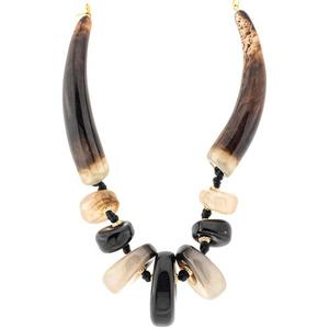 Collier en corne de buffle naturelle polie sculptée à la main, pendentif gravé, art tribal moderne, bijoux bohèmes tendance, vente en gros, curiosités - Product Image 2