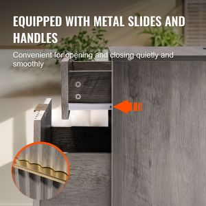 Farmhouse-Style <b>Set</b> of 2 End <b>Tables</b> 3-Tier <b>Side</b> <b>Table</b> Storage Cabinet with 2 Drawers Charging Station Nightstand Console <b>Tables</b> - Product Image 5