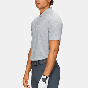 Camiseta Deportiva Personalizada OEM Dry Fit Camo para Golf, Cuello Mao, Transpirable, Color Gris Jaspeado, Tejido de Punto 100% - Product Image 5