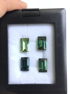 Piedra de turmalina verde natural de 16.43 quilates con corte baguette para la elaboración de joyería fina. - Product Image 6