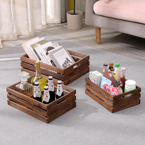 Farmhouse Large Size Wooden <b>Crate</b> <b>Box</b> for Storage Handmade Set 3 Wooden Boxes for Display from Vietnam - Product Image 4