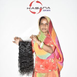 Cheveux humains indiens 6*6 HD, lots de mèches avec closure, traitement naturel, sans perruques frontales en dentelle, pour tressage à la machine, double trame, ondulations profondes - Product Image 4