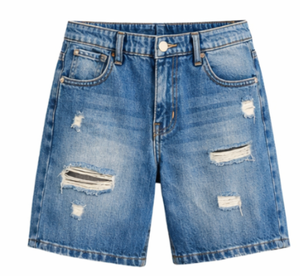 Shorts en jean pour homme personnalisés, style Y2K, taille mi-haute, coupe droite, été, avec embellissements en cristal - Product Image 1