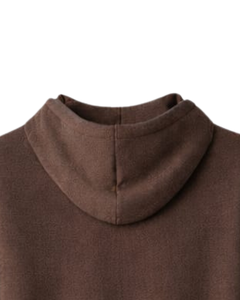 Sweat-shirt à capuche en molleton de coton marron foncé pour femme, broderie personnalisée, streetwear décontracté, fabricant OEM en gros - Product Image 6