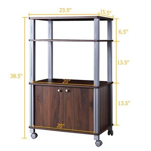 Walnut Multi-Functional Kitchen Storage Rack for Kitchen Islands & Carts - Product Image 5