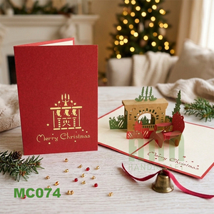 ANN HANDICRAFT - Tarjeta de Felicitación Navideña Hecha a Mano en 3D con Diseño de Bosque Invernal, Barnizado Mate, Impresión Digital, Tarjeta de Papel - Product Image 6