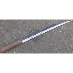 Couteau Seax Viking long en acier à haute teneur en carbone forgé à la main, lame de 21 pouces, manche en bois, finition polie, couteau sax médiéval de collection - Product Image 2