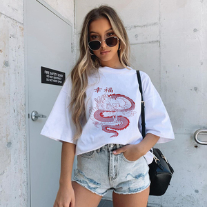 T-shirt décontracté en coton 100% pour femmes, col rond, manches courtes, tricot uni, été - Product Image 5