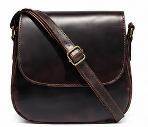 Vintage Genuine Leather Fashion Saddle Crossbody <b>Bag</b> for Women Handmade Shoulder Purse with Adjustable Strap Daily Life Use - Product Image 1
