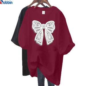 Camiseta Personalizada para Mujer, Estilo Urbano Oversize - Jersey de Algodón Suave con Gráfico de Lazo, Diseño de Hombros Caídos para un Estilo Moderno - Product Image 5
