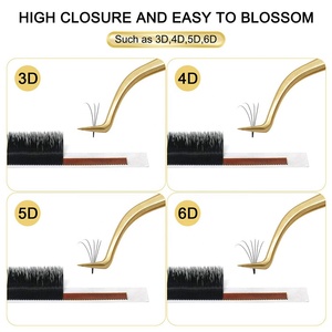 Kit de 5 pinces à cils en acier inoxydable avec logo personnalisé, couleur or, pour extensions de cheveux et cils, outil de beauté durable et réutilisable pour volume - Product Image 3
