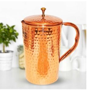 Ensemble de carafes en cuivre pour des moments d'hydratation élégants et luxueux, ensemble de service d'eau en métal avec verres, durable, réutilisable, pour la cuisine et la salle à manger. - Product Image 3
