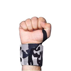 Bandes de maintien pour poignets à motif camouflage gris, élastiques, pour haltérophilie, powerlifting, entraînement en salle de sport professionnel - Product Image 1