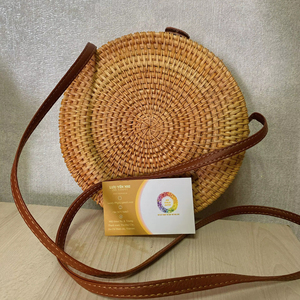 Factory Handmade Water Hyacinth Bag/ Brown Straw <b>Top</b> Handle Purse for Women Gift Summer Beach Party Casual Wedding Bag - Product Image 1