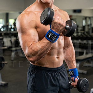 Muñequeras Elásticas de Alta Resistencia Azules, Soporte Elástico para Levantamiento de Pesas, Powerlifting, Entrenamiento en Gimnasio, Ejercicios de Fuerza - Product Image 3