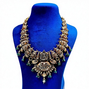 Conjunto de Collar de Oro Sólido de 22K |   Joyería nupcial india tradicional, artesanal y antigua, disponible en ORO/PLATA/BRONCE - Product Image 1