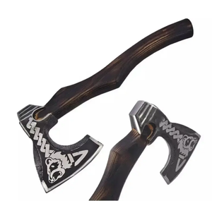 Tomahawk Vikingo Raven de Grado Industrial, Hecho a Mano, con Mango de Madera de Palisandro y Hoja de Acero al Carbono para Camping, con Cabeza Grabada y Funda de Cuero - Product Image 6