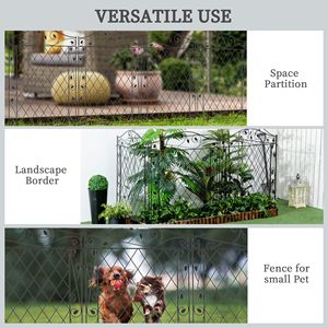 Set di 4 Pannelli per Recinzione da Giardino in Acciaio, Resistenti alla Ruggine, 3,5 m L x 110 cm H, Bordo Decorativo per Fiori, Bordura Regolabile per Paesaggistica - Product Image 6