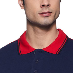 Nouveauté 2026 : Polos pour hommes 100 % coton, bleu et rouge, à manches courtes et col rabattable, pour le golf - Product Image 3