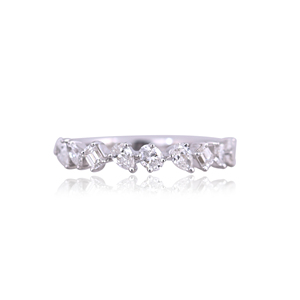 Anillo de Eternidad para Mujer de Plata de Ley 925 con Baño de Rodio y Circonitas Cúbicas de Corte Mixto, Elegante Anillo de Boda Apilable, Regalo para Fiesta - Product Image 3