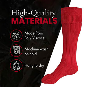 Custom Logo Men Highland Kilt Red Hose <b>Socks</b> Scottish <b>Wool</b> Blend Long <b>Socks</b> Soft Comfortable Material for Daily Wear - Product Image 4