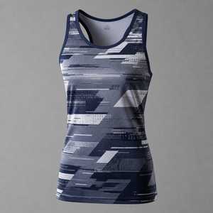 Polyester <b>Knitted</b> Blank Sublimation Front <b>Women's</b> Solid Color Quick Dry Breathable Sporty Casual Gym Workout <b>Tank</b> <b>Top</b> OEM/ODM - Product Image 4