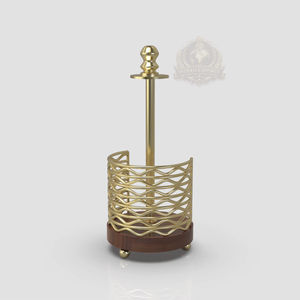 Support de papier essuie-tout de luxe écologique en bois doré, organiseur de cuisine haut de gamme, style américain - Product Image 1