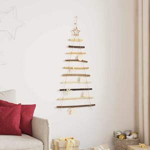 Sapin de Noël en bois de frêne naturel avec 30 LED, 35,43 pouces, lumières festives solides pour les fêtes - Product Image 3